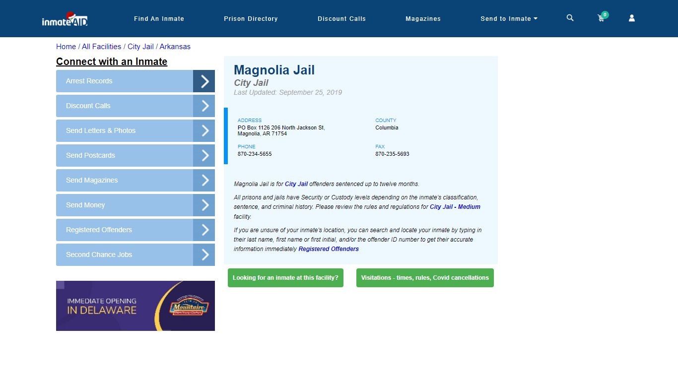 Magnolia Jail | Inmate Locator